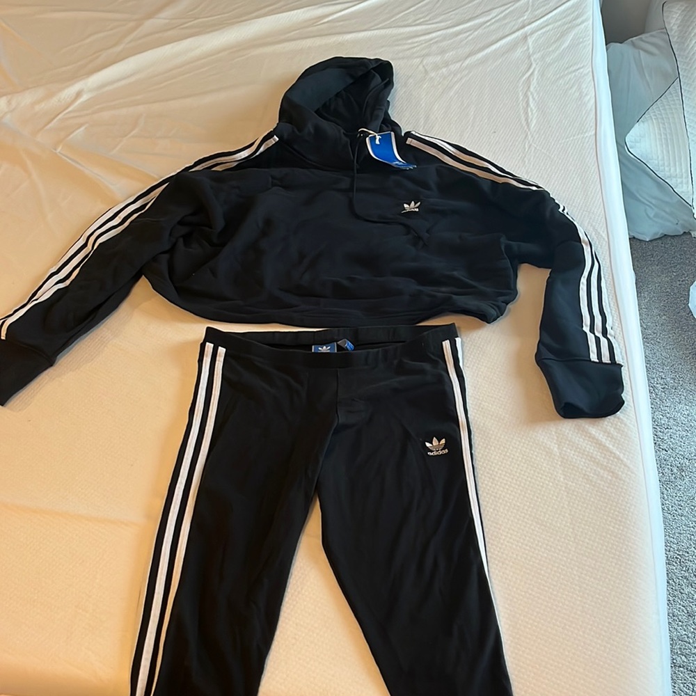 Adidas matching set leggings and cropped hoodie! NWT